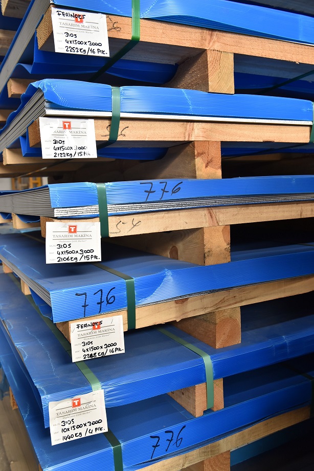 Labeled 310S stainless sheet stock